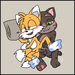 2_tails 2boys anal anal_sex animal_ears animal_nose anthro anthro_on_anthro anthro_penetrated anthro_penetrating anthro_penetrating_anthro anus balls black_nose blue_eyes blush blush_lines blushing_male canid canine cat_ears cat_tail catboy cheek_tuft chest_tuft clothing domestic_cat duo erection eyebrows facial_tuft fangs felid feline felis fingers footwear footwear_only fox fox_ears fox_tail fur furry furry_male furry_only furry_with_furry gay gay_sex genitals gloves green_eyes grey_body grey_fur handwear humanoid_genitalia humanoid_penis male male/male male_anthro male_penetrated male_penetrating male_penetrating_male mammal markings mostly_nude mostly_nude_male muffinlewds multi_tail multiple_boys multiple_males naked naked_male nude nude_male one_eye_closed open_mouth penetration penile penis pillow pink_nose sega sex simple_background smile socks socks_only sonic_(series) sonic_the_hedgehog_(series) spreading tail tail_markings tails tails_the_fox talking_friends talking_tom talking_tom_and_friends_(series) testicles tongue tuft white_body white_clothing white_fur white_gloves white_handwear yaoi yellow_body yellow_fur young young_anthro