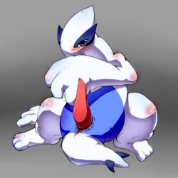 1boy anus blush lugia male male_only nintendo okunawa pokemon pokemon_(species) solo