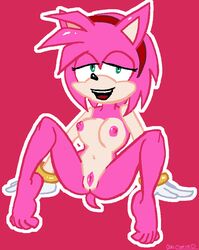 amy_rose anthro beige_skin color doncorneo feet female female_only front_view fur furry hedgehog pink_fur skin solo sonic_(series)