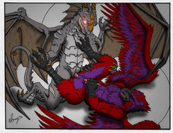 avian deal_with_it dragon feral furry furry_only gay gryphon male no_humans penis scalie wings