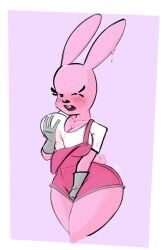 1girls anthro breast_grab breasts bunslewd clothing female female_only grabbing_own_breast groping_self lagomorph looking_at_viewer looking_back looking_pleasured overalls pantylines rabbit self_fondle solo thick_thighs wide_hips widget wow!_wow!_wubbzy!