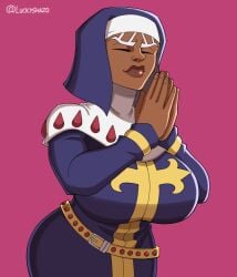 1girls breasts dark-skinned_female dark_skin enrico_pucci female female_only fully_clothed human jojo's_bizarre_adventure luckyshazo nun rule_63 shounen_jump solo solo_female stone_ocean villainess