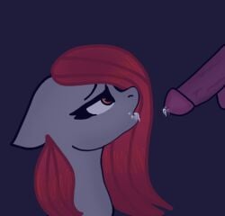 blowjob cum equine grey_body grey_fur horse my_little_pony oc orange_eyes penis pony rape red_hair rose_slut sexyfur sloppy_blowjob