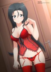 1girls aru_chan chile chilean_female female female_only gray_hair humanized light-skinned_female light_skin lingerie long_hair red_lingerie underwear zel-sama