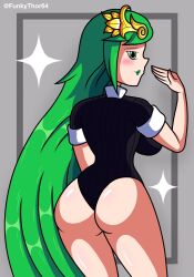 ass female female_only funkythor64 green_hair kid_icarus nintendo palutena sideboob solo