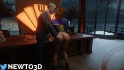 1boy 1girls 3d alfred_pennyworth ass ass_grab barbara_gordon barbara_gordon_(gotham_knights) batman:_arkham_knight batman_(series) big_ass big_butt bottomless_female cheating cheating_girlfriend dat_ass dc dc_comics fat_ass french_kiss french_kissing gotham_knights groping groping_ass kissing male newto3d older_male passionate passionate_kiss penis straight tongue_kiss wayne_tower younger_female