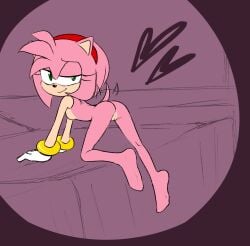 2022 accessory amy_rose anthro anus ass bracelet breasts cabronpr clothing eulipotyphlan featureless_breasts featureless_feet feet female genitals gloves green_eyes hair_accessory hairband handwear heart hedgehog hi_res jewelry looking_at_viewer mammal pussy seductive sega solo sonic_(series) sonic_the_hedgehog_(series) tail tail_motion tailwag