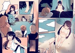 1girls asphyxiation begging begging_for_life begging_for_mercy black_hair bondage comic execution feet female hanged nipples noose shorts snuff
