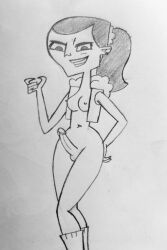 1futa areolae breasts erection evil_grin fresh_tv futa_only futanari human josee_(tdi) looking_at_viewer monochrome nipples penis sketch solo solo_futa source_request standing teletoon the_ridonculous_race tjlive5 total_drama_island traditional_media_(artwork)