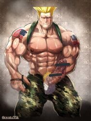 balls bar_censor bara boner capcom censor_bar censored censored_genitalia censored_penis erection gay gay_domination guile male male_only masturbation muscles muscular musk open_fly oyatu55k penis penis_out shirt_behind_neck shirt_pulled_behind_neck solo solo_male street_fighter sweaty tank_top tattoos