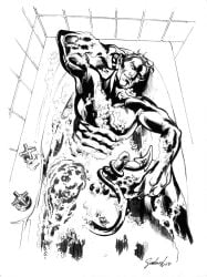 1boy abs balls ballsack bathtub beard black_and_white boner demon_tail erect_penis erection facial_hair foreskin foreskin_folds hard_on humanoid humanoid_penis in_water intact kurt_wagner looking_at_viewer male male_nipples male_only male_pubic_hair manly marvel marvel_comics mature_male monochrome muscles muscular_male nightcrawler nude_male pecs penis pointy_ears retracted_foreskin scrotum smooth_skinned_male solo superhero tail taking_a_bath testicles timber_woof uncolored uncut veiny_penis x-men