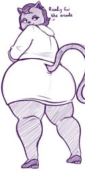 1girls anthro bbw big_ass cat_ears cat_tail catgirl catty_(undertale) chubby chubby_anthro chubby_female coat dat_ass deltarune dialogue eyelashes fat_ass feline feline_humanoid female half-closed_eyes obscured_face oystercatcher7 short_hair simple_shading skirt tagme undertale undertale_(series) winter_coat