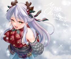 1girls alternate_costume antlers breasts christmas cosplay female female_only fire_emblem fire_emblem:_radiant_dawn fire_emblem_heroes large_breasts marth-chan_(micaiah_mrmm) micaiah_(fire_emblem) micaiah_mrmm severa_(fire_emblem)_(cosplay) sideboob solo