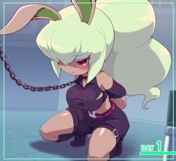 agent_spect-hare bondage bunny_mint collar_chain fully_clothed level-5 nollety yo-kai_watch youkai youkai_watch