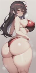 1girls ai_generated ass big_ass big_breasts bikini breasts genshin_impact hu_tao_(genshin_impact) huge_ass huge_breasts red_bikini thick_thighs yo_dayo_(ai)