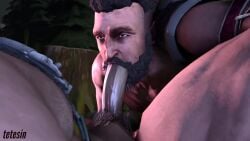 1boy 2boys 3d 3d_animation animated bara beard beard_stubble blowjob boner boots brown_hair cum cum_in_mouth cumshot david_king dbd dead_by_daylight erection facial_hair footwear forced_oral forest forest_background gag gay gay_sex gear hairy hairy_chest kano_(mortal_kombat) knee_pads leg_lock legs_around_head longer_than_30_seconds male male/male male_focus male_only male_penetrated male_penetrating male_penetrating_male male_pubic_hair mortal_kombat mortal_kombat_11 mortal_kombat_x muscles muscular muscular_male outdoor_sex outdoors outside pubic_hair public public_sex suck_him_dry tagme tattoo tattoo_on_arm tattooed_arm tattoos tetesin thighs video yaoi