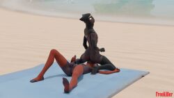 3d_(artwork) anus armwear ass beach between_legs clothing crown digital_media_(artwork) duo elbow_gloves erection facesitting feet fist freekiller genitals gloves glowing glowing_eyes handwear hi_res holding_penis hood humanoid journey_(game) kneeling legwear looking_back male male/male masturbation mouthless noseless penis reflection sand sea seaside sony_corporation sony_interactive_entertainment stockings toes towel traveler water