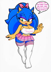 after_transformation big_breasts bimbo bimbofication bimbofied bow_ribbon curvy curvy_figure fan_edit feminization girly hands hoop_earrings kneehighs male_to_female pleated_skirt rule_63 schoolgirl sega socks sonic_(series) sonic_the_hedgehog sonic_the_hedgehog_(series) sonique_the_hedgehog voluptuous