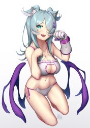 1girls bare_midriff bare_shoulders belly_button big_breasts big_glove blue_hair boob_window cat_ears cat_lingerie cat_pose cleavage dragon_girl dragon_wings elira_pendora exposed_shoulders exposed_torso fangs gloves hair_covering_eye hair_over_one_eye hair_wings head_wings hi_res highres hip_wings lingerie looking_at_viewer midriff navel nijisanji nijisanji_en nitrus14 one_eye_covered one_eye_obstructed one_glove solo solo_female solo_focus virtual_youtuber white_background wings x_hair_ornament