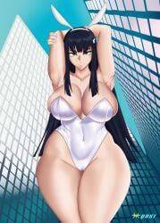 1girls asian asian_female big_breasts breasts clothed clothed_female female female_only kill_la_kill kiryuuin_satsuki large_breasts thick_thighs wide_hips yaki_chun