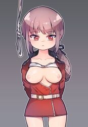 1girls braid breasts execution exposed_breasts female gore guro hanging imminent_death medium_breasts noose red_eyes snuff uniform