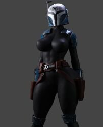 abs armor arms_behind bo-katan_kryze bodysuit face_covered large_ass large_breasts skin_tight solo solo_female star_wars the_mandalorian thick_thighs voluptuous voluptuous_female wotm8h8