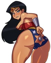 1girls 2d aged_down aged_up anal anal_access anal_insertion anal_only anal_only_panties anus_cutout areolae ass biting_own_lip black_hair blue_eyes blush breasts buttplug cameltoe censored dc_comics dcau exposed_breasts female female_only jewel_buttplug justice_league leotard logo_buttplug long_hair mosaic_censoring nipple_slip nipples object_insertion pokpa princess_plug sex_toy shiny_skin shluv98bu sideboob simple_background solo thick_thighs white_background wonder_girl_(diana_prince) wonder_woman wonder_woman_(series)