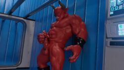 1boy 3d animated bara darkviperbara dragon_ball male_only masturbation muscular muscular_male no_sound penis red_skin shisami solo solo_male tagme video