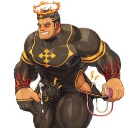 balls bara big_pecs black_hair blackmonster bodysuit boner closed_eyes cum cum_through_clothes erection erection_under_clothes facial_hair fully_clothed halo male male_only muscles muscular orgasm penis solo solo_male tokyo_afterschool_summoners vibrator vibrator_on_penis vibrator_under_clothes yellow_eyes zabaniyya_(tokyo_afterschool_summoners)