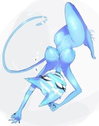 blue_body blue_fur blue_nipples blue_skin breasts cat_ears cat_tail catgirl country countryhuman countryhumans countryhumans_girl cum cum_on_breasts female fox_ears fuhrerbrot greece greece_(countryhumans) greek large_breasts neko nude nude_female pussy tail