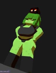 1girls 3d clothing female green_body green_hair magma_cube melinajbt mine-imator minecraft omi_(melinajbt) panties slime slime_(minecraft) slime_girl thick_thighs thighhighs underwear