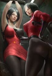 2girls 3d ada_wong ada_wong_(adriana) ada_wong_(ty_brenneman) asian asian_female ass big_ass big_boobs big_breasts big_butt black_hair butt captured captured_heroine clone clonecest clothed clothing curvaceous curves curvy curvy_body curvy_female curvy_figure female female_focus female_only girl lesbian moidukdum pantyhose pose posing resident_evil resident_evil_2 resident_evil_2_remake resident_evil_6 short_hair standing tagme touching yuri