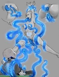 1boy 1girls 2d anal anal_penetration anon anonymous_character anonymous_female blue_penis blue_tentacles ectopenis female female_penetrated glowing_belly glowing_tentacles male male/female penetration penis sans sexual_intercourse straight tagme tentacle tentacle_in_anus tentacle_in_ass tentacle_in_mouth tentacle_in_pussy tentacle_sex theshewolfden undertale undertale_(series) unseen_male_face vaginal vaginal_penetration