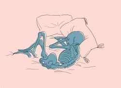 animated_skeleton naked sans skeleton sleeping solo sweet undertale undertale_(series)