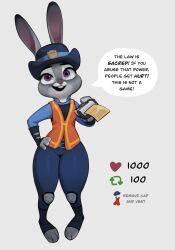 1girls anthro clothing judy_hopps qupostuv35 rabbit solo_female strip_game undressing zootopia