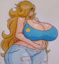 big_breasts breasts female jumneyarts rosajon_(protonjon) thick_thighs wide_hips