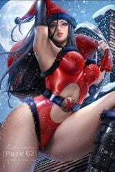 1girls ayyasap big_breasts black_hair breasts christmas curvy curvy_female female female_only laura_kinney light-skinned_female marvel marvel_comics mutant santa_claus_(cosplay) solo straight_hair superheroine text thick_thighs thighs voluptuous voluptuous_female watermark wide_hips x-23 x-men