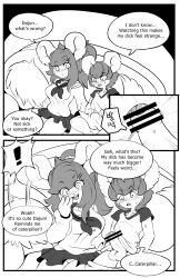 anthro balls big_sister blush brother_and_sister censored clothed clothing comic duo erection female fur genitals hair hi_res incest korean_text little_brother male male/female mammal monochrome older_sister open_mouth penis rodent school_uniform sciurid simple_background smile text tod_d tree_squirrel uniform younger_brother