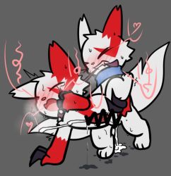 00freeze00 2boys anal blush crying cum cum_drip furry gay grey_background leash leash_in_mouth leash_pull male_only open_mouth pokemon pokemon_(species) pokemon_rse spiked_collar tears yaoi zangoose