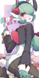 1girls anthro blush bunny_ears bunny_tail bunnysuit easter eko. female female_focus female_gardevoir female_only female_penetrated female_pokemon gardevoir huge_breasts human_on_pokemon humanoid long_eyelashes nintendo playboy_bunny pokémon_(species) pokemon pokemon_(species) red_eyes sex skinny text tongue_out