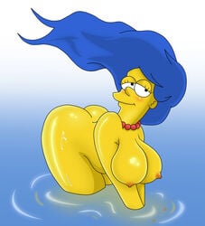 ass blush breasts color female female_only hair_down human long_hair marge_simpson masterman114 nipples nude smile solo tagme the_simpsons