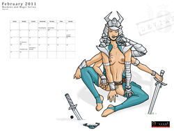 1girls 2011 6_arms areolae breasts calendar_(medium) curly_hair female long_hair marvel marvel_comics multi_arm multi_limb navel nipple_piercing nipple_ring nudity pubic_hair rita_wayword solo spiral_(marvel) sword tagme tattoo tattoo_on_chest tulio weapon white_hair x-men