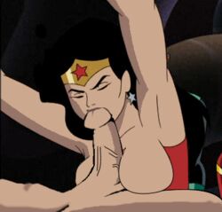 animated armpit armpits dc_comics fellatio female lowres male marzr oral paizuri straight wonder_woman wonder_woman_(justice_league) wonder_woman_(series)