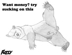 brother_bear disney feral fuzzy_(artist) male_only monochrome penis sketch tagme testicles