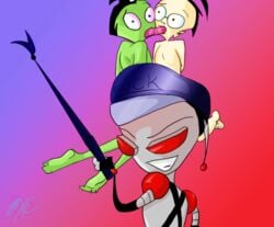 alien bondage dib female forced_yaoi gay gir_(invader_zim) human invader_zim male malesub nickelodeon nude oral robot smooth_skin tagme zim