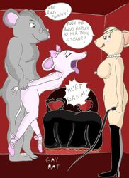 angelina_ballerina angelina_mouseling anthro breasts female gay_rat indoors male mostly_nude mouse mrs._mouseling sex side_view standing straight tagme toony