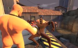 3boys 3d afraid arms_held back_view balaclava bald balls ballsack body_hair bomb cigarette dark-skinned_male dat_ass demoman engineer engineer_(team_fortress_2) evil_grin evil_smile eye_patch facial_hair flaccid_penis foreskin furei garry's_mod gloves goggles_around_neck goggles_only holding_arms intact male male_nipples male_only male_pubic_hair mask mouth_open naked naked_footwear nude_male outdoors outstretched_arms penis restrained robot_hand robotic_arm scar scrotum shaved_head smooth_penis socks_and_shoes spread_legs spy spy_(team_fortress_2) team_fortress_2 testicles threatening uncut unretracted_foreskin yaoi