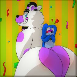 2boys animatronic artist_request ass ass_focus bear big_ass big_butt blush bunny five_nights_at_freddy's five_nights_at_freddy's:_sister_location funtime_freddy_(fnafsl) gay heart male_only non-human puppet_bonnie_(fnafsl) robot scottgames sister_location tagme ursid