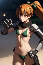 ai_generated akame_ga_kill! bikini brown_hair seryu_ubiquitous tummy