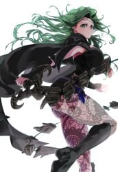 1girls alternate_costume annand_(fire_emblem) ass big_ass boots breasts byleth_(fire_emblem)_(female)_(cosplay) cosplay female female_only fire_emblem fire_emblem:_genealogy_of_the_holy_war fire_emblem:_three_houses green_eyes green_hair large_breasts leggings legs long_hair nintendo shorts solo sword sword_of_the_creator ta_dasu_(tadasu_hayashi) thick_thighs thighs weapon